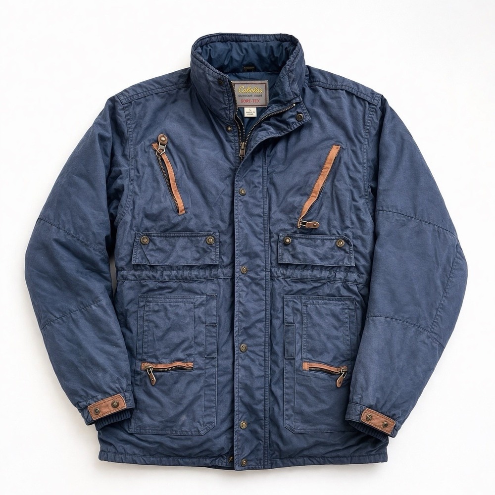 Vintage Cabela's Gore-Tex Parka Jacket‎ Blue Mens Large Hunting Coat